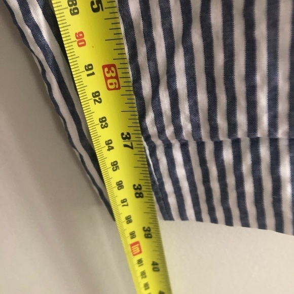 Brooks Brothers 100% Cotton Pin Striped High Rise Barrel Trousers Size 8 - Picture 11 of 13